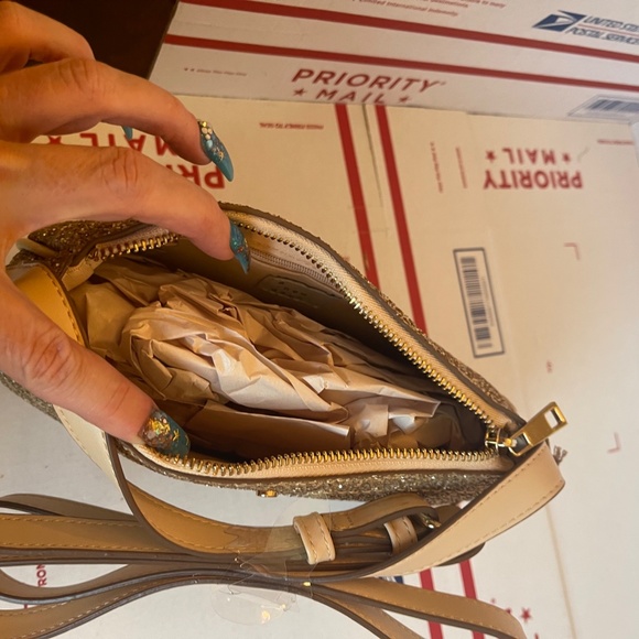 Cross Body Bag Cross Body Purse Gold Glitter NWT - Picture 7 of 16